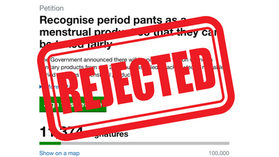Government rejects the petition to remove tax on sustainable period pants