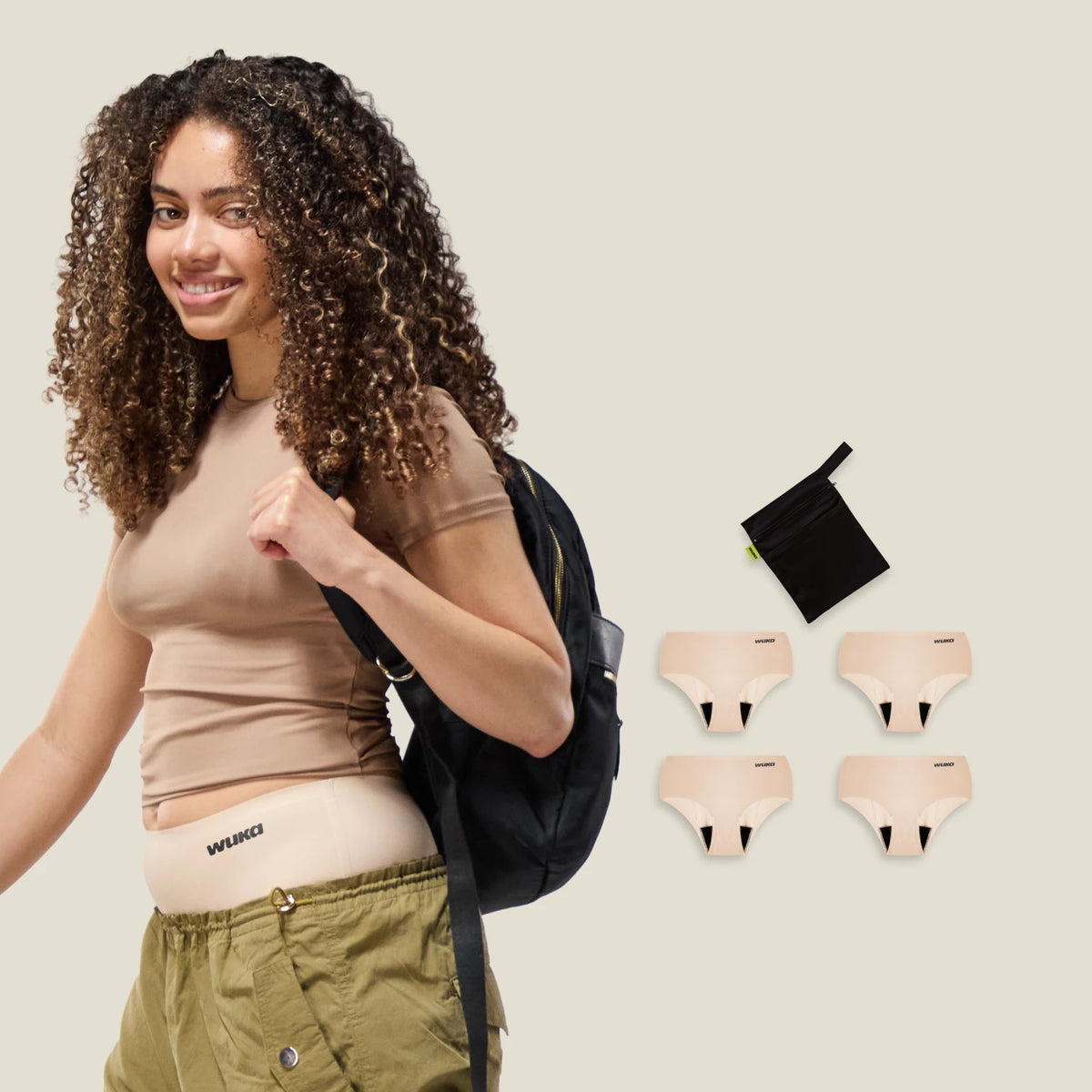 WUKA Period School Set - 2 Day & Night - Heavy - Light Nude