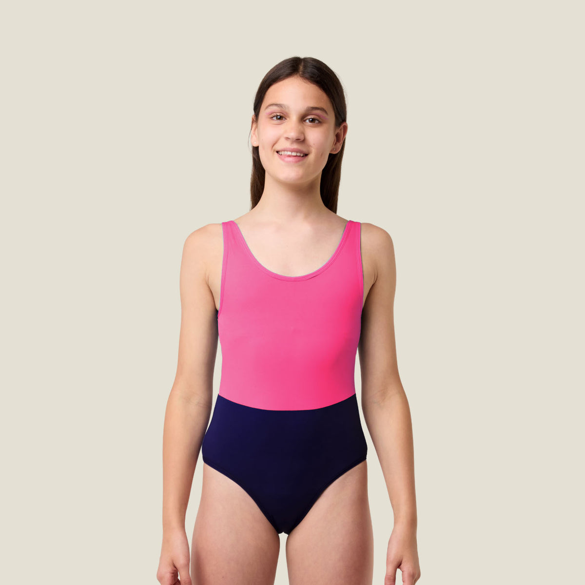Period Racerback Two Tone Swimsuit Pink Purple