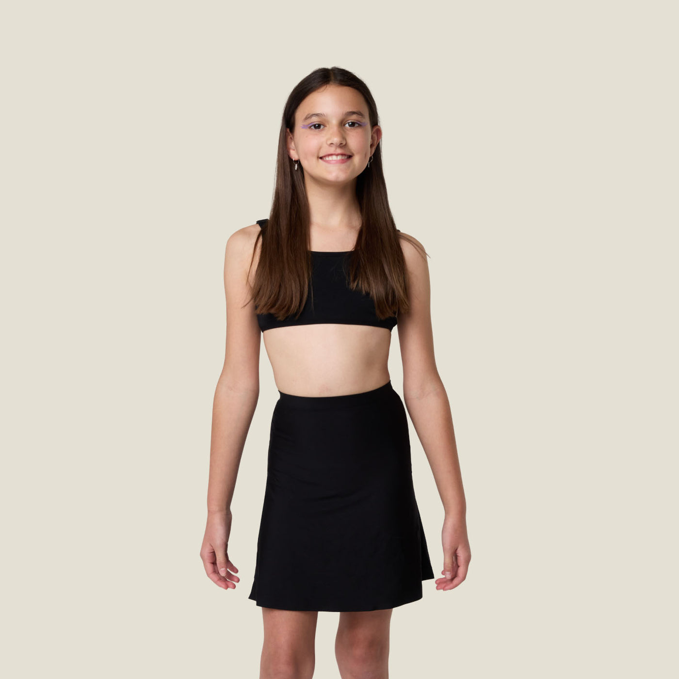 WUKA Teen Stretch Seamless Skort - Heavy - Black