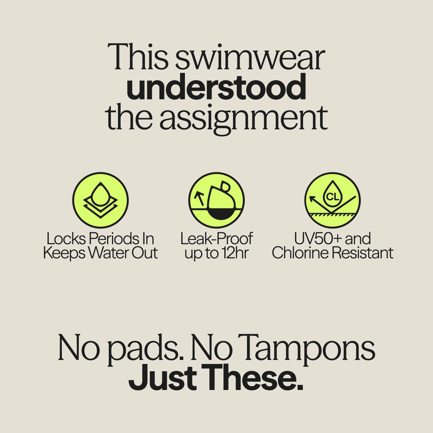 WUKA Teen Scoopback Swimsuit features: 12hr leak protection, water-blocking layer, UV50+ and chlorine resistance.