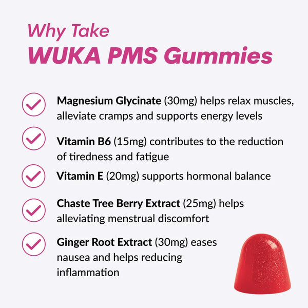 Why take WUKA PMS gummies infographic