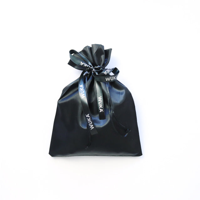 WUKA Black Drawstring Satin Gift Bag