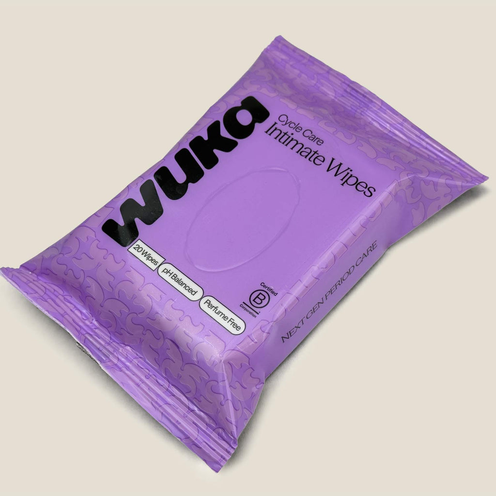 wuka cycle care intimate wipes - front of pack
