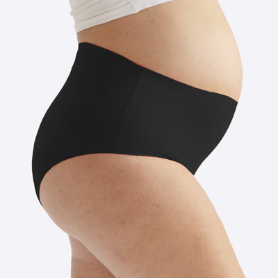 Postpartum - Stretch Super - High Waist - Super Heavy - Black - Set - Close up