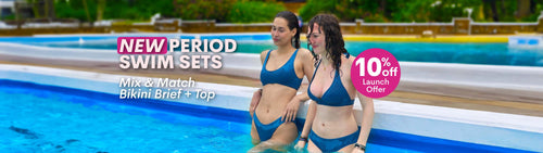 New swim bikini tops! Mix and match with our period swim briefs and save 10% off at launch