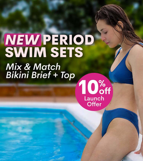 New swim bikini tops! Mix and match with our period swim briefs and save 10% off at launch