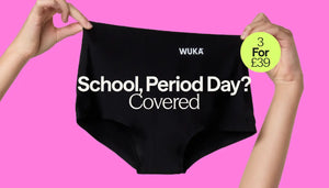 Your school, period sorted. Award-winning teen Stretch™ period pants are 3 for £39