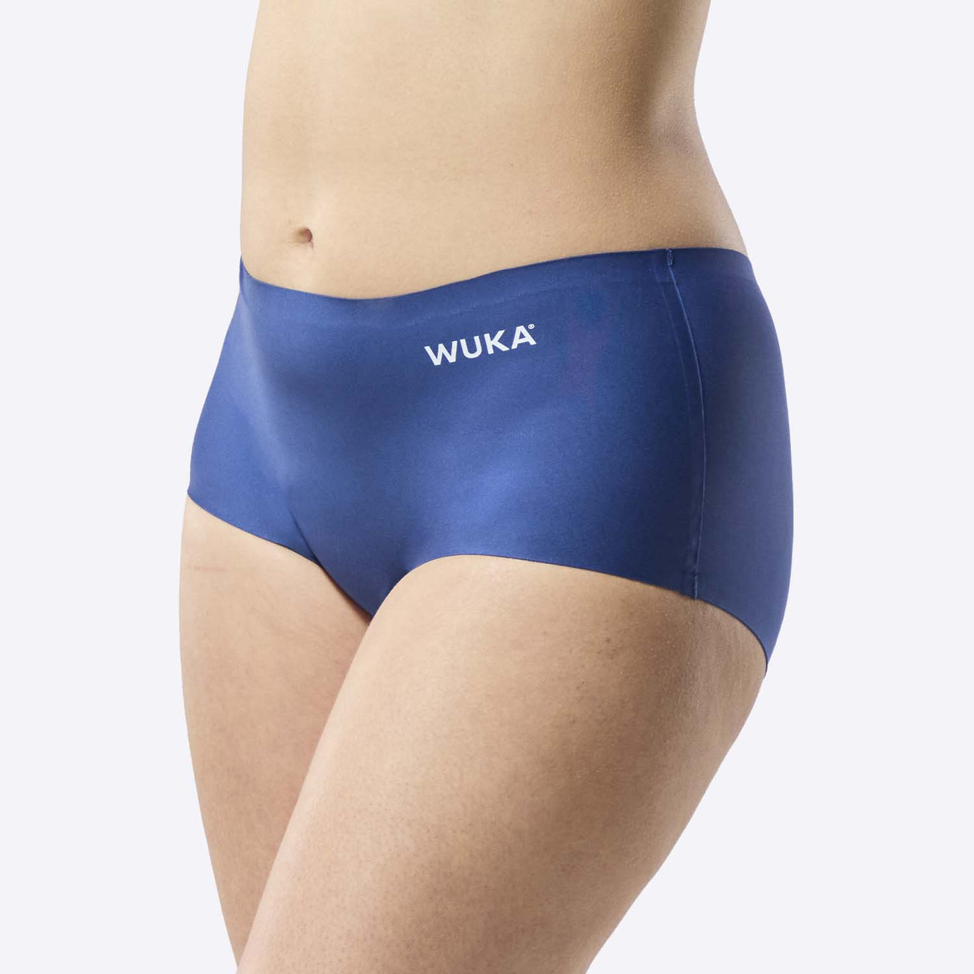 WUKA Stretch Period Short Teen Style Heavy Absorbency Blue Colour Front Side