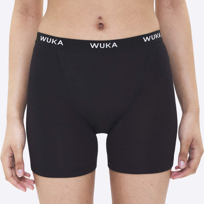 WUKA Period Teen Sleep Set 4 Pack Ultimate Boxer Shorts Style Medium Flow Black Colour