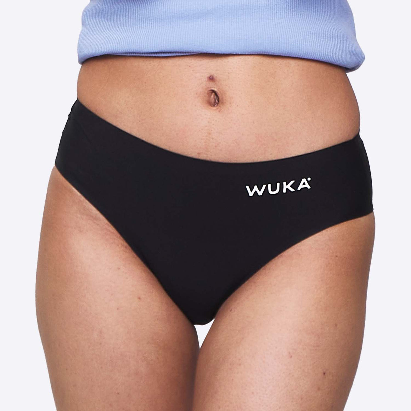WUKA Teen Stretch Seamless Period Pants Style Heavy Flow Black Colour Front