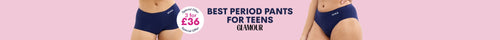 teen stretch™ collection page banner - 3 for £36 on award-winning multi-size period underwear 