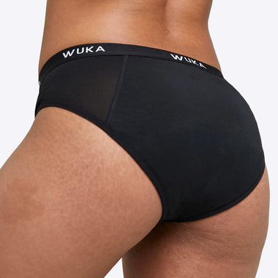 WUKA Ultimate Midi Brief Period Pants Style Medium Flow Black Colour Back