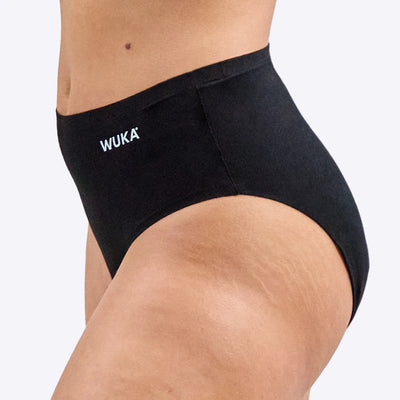 WUKA Stretch Cotton Midi Brief Period Pants Style Heavy Flow Black Colour Side