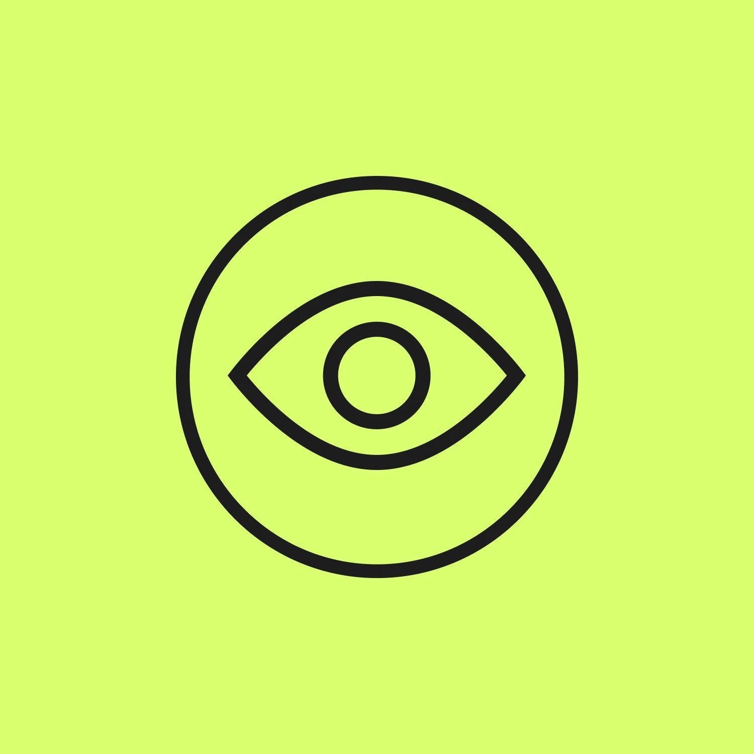 Black line drawing of an eye icon on a green background, highlighting that 137,000 children in the UK miss school because of their period each month