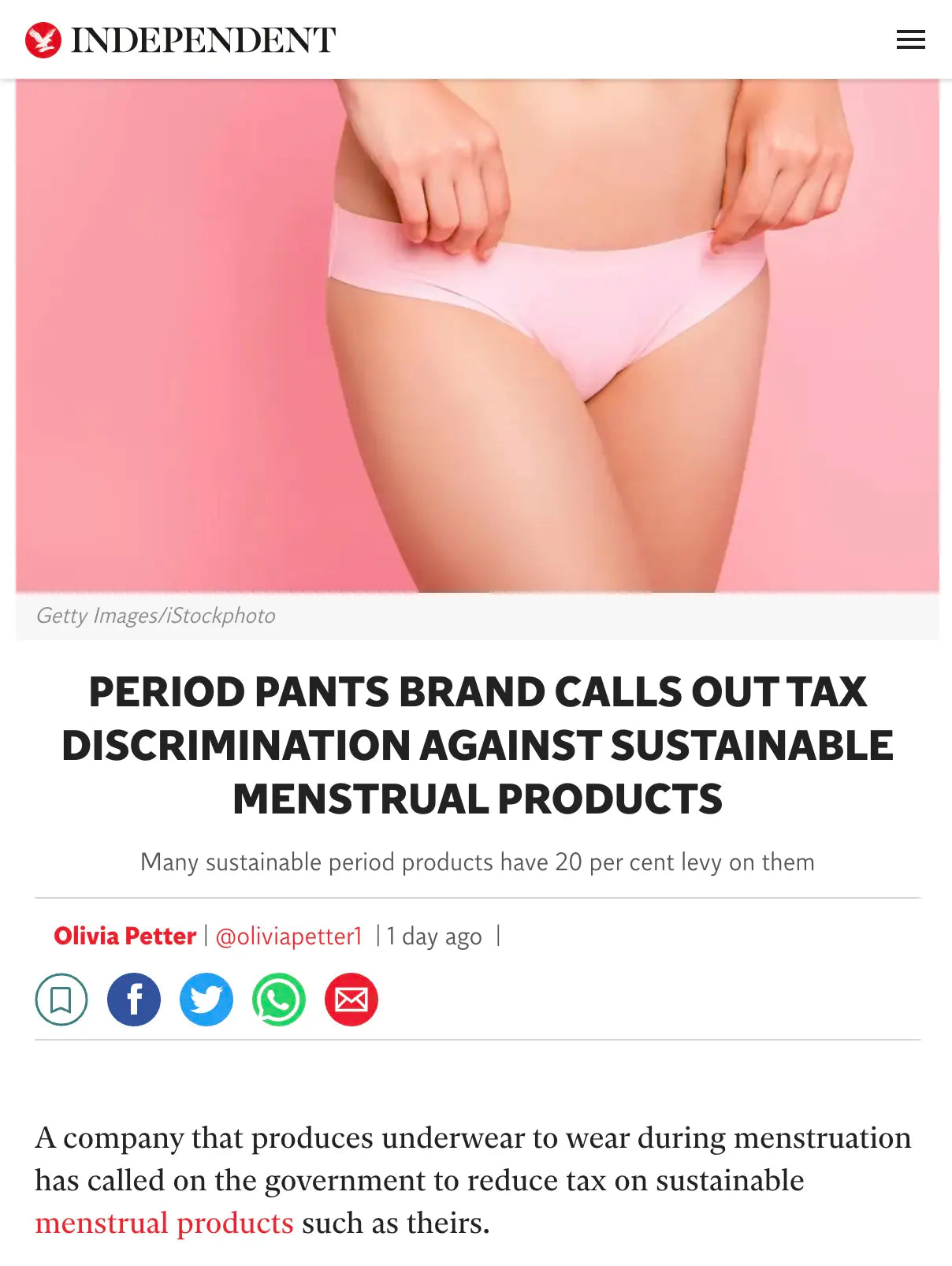 Say Pants to the Tax: M&S - Together with Wuka - Call on Government to  remove VAT from period pants