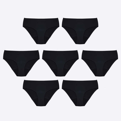 WUKA Perform Seamless Midi Brief  Medium Flow- 7 Full Switch Set Black