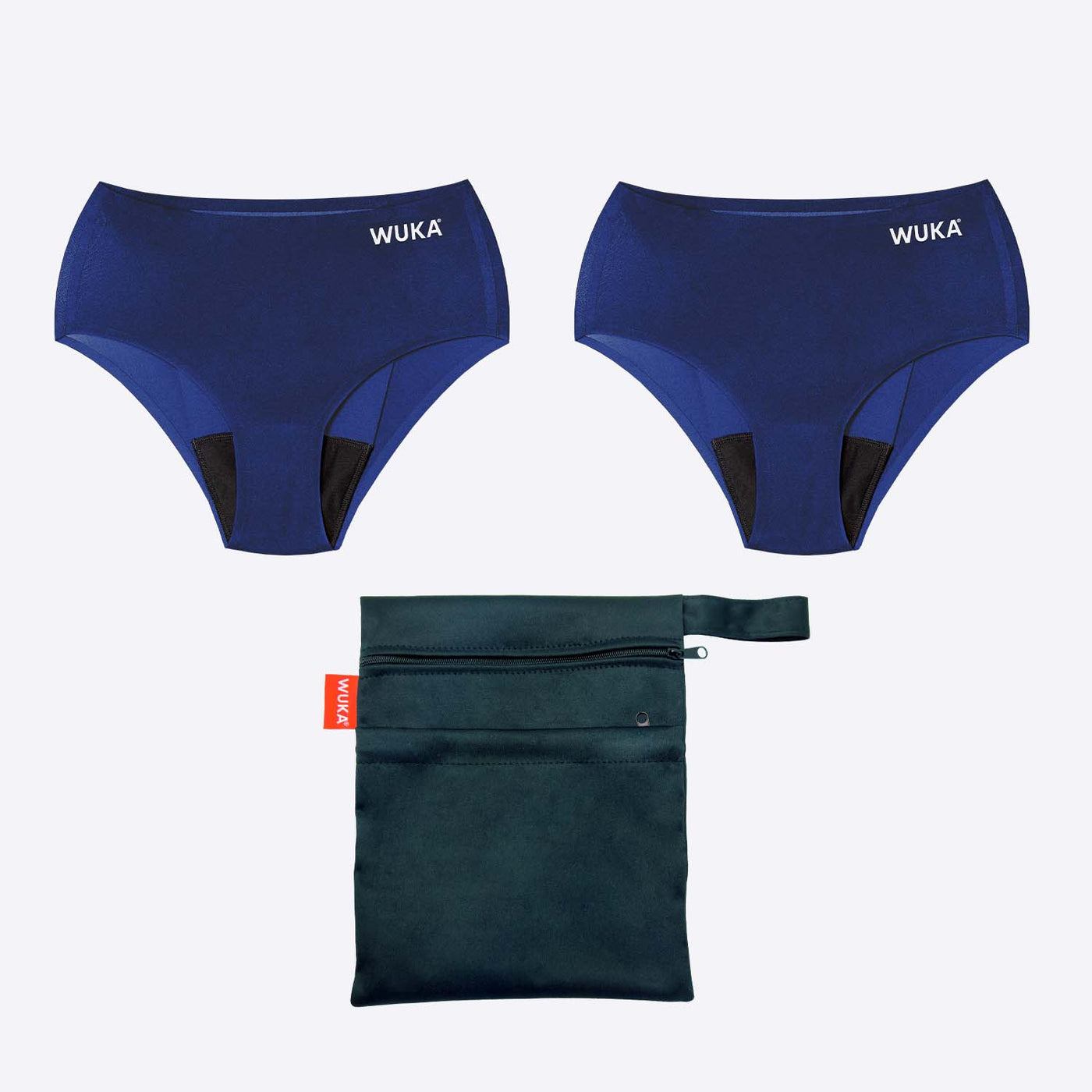 WUKA Period School Set Stretch 2 Pack Style Heavy Flow Blue Colour Set