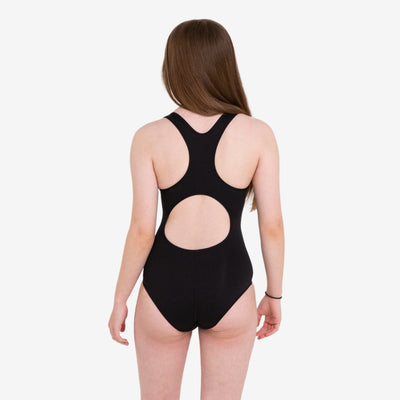 WUKA Teen Period Racerback Swimsuit Style Medium Flow Black Colour Full Back