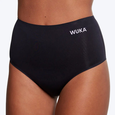 WUKA Stretch Super Period Pants High Waist Style Super Heavy Absorbency Black Colour Front